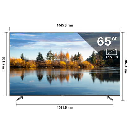 Google Smart TV | TeeView 65 inch 4K Ultra HD | 3xHDMI 2x USB | Ci+ | Triple Tuner DVB-T/T2/S/S2/C | Frameless Design | in Eindhoven geassembleerd | TV65QUG-EU