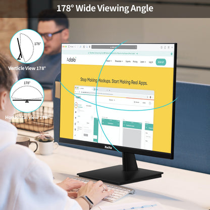 TuTu 24 inch frameless LED Monitor | 75Hz | HDMI, VGA, Audio out | HDMI kabel | TU238M2