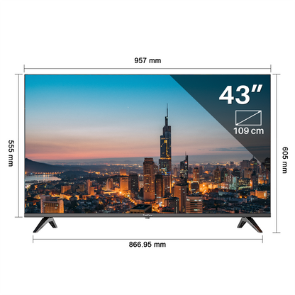 Google Smart TV | TeeView 43 inch QLED TV, 4K Ultra HD Google TV | 3xHDMI 2x USB | Ci+ | Triple Tuner DVB-T/T2/S/S2/C | Frameless Design | in Eindhoven geassembleerd | TV43QQG-EU