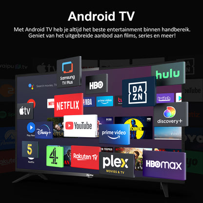 TuTu Android Smart TV - LED Full HD - 42 inch/108 cm - Frameless Design - Tripple Tuner DVB-T/T2/S/S2/C - HDMI x2, USB x2, CI+ - Voice Controle & Streaming apps - Geassembleerd in Eindhoven - TUS42FD1A