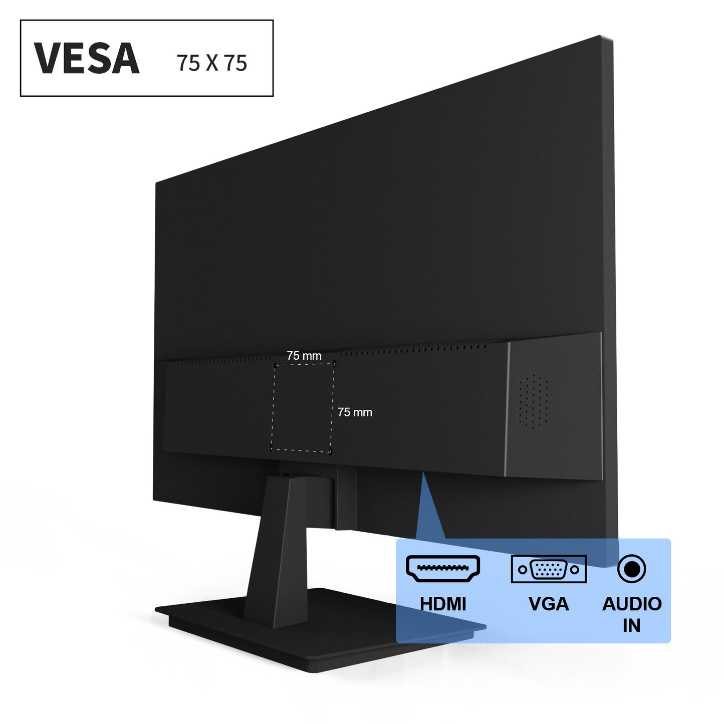 TuTu 24S1 24 inch frameless LED Monitor 75Hz HDMI,VGA,Audio out inclusief HDMI kabel