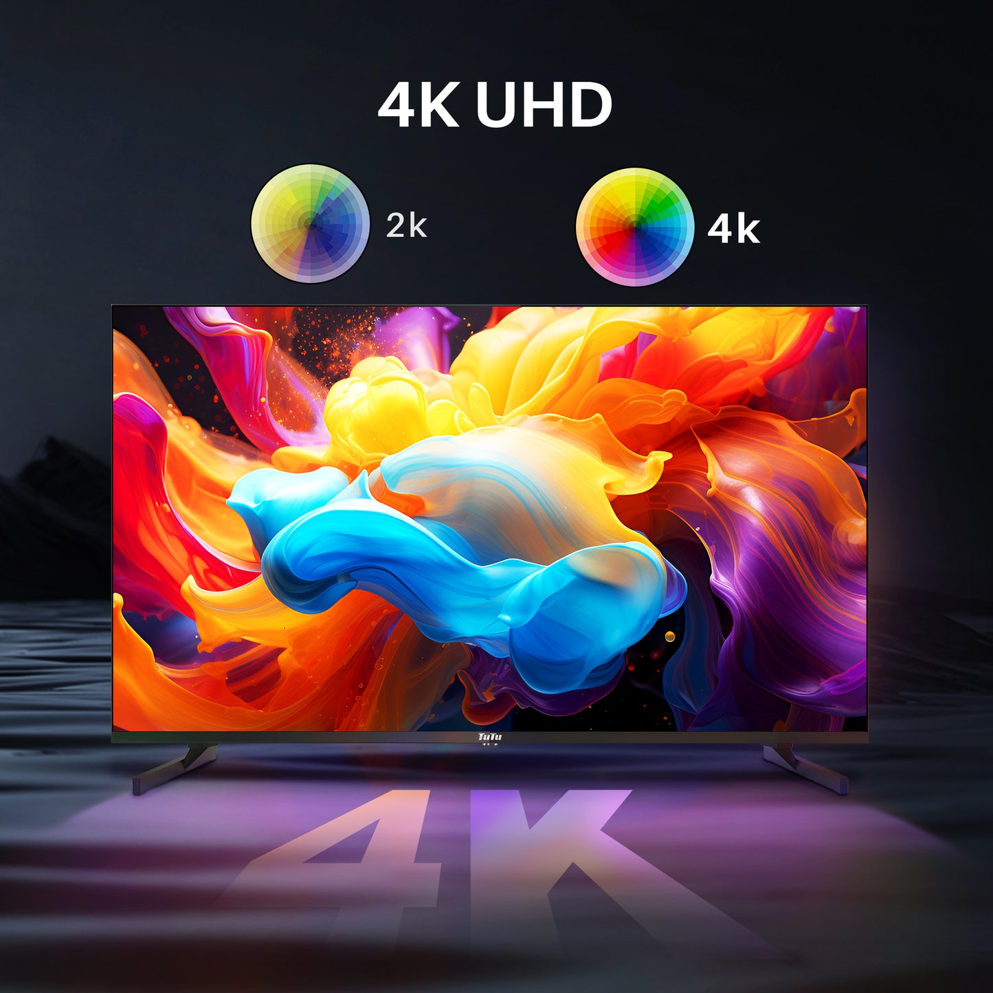TuTu Android Smart TV - QLED 4K Ultra HD - 50 inch/127 cm - Frameless Design - Tripple Tuner DVB-T/T2/S/S2/C - HDMI x3, USB x2, CI+ - Voice Controle & Streaming apps - Geassembleerd in Eindhoven - TUQ50UN1