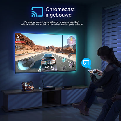 TuTu Android Smart TV - LED UHD 4K - 55 inch/140 cm - Frameless Design - Tripple Tuner DVB-T/T2/S/S2/C - HDMI x3, USB x2, CI+ - Voice Controle & Streaming apps - Geassembleerd in Eindhoven - TUS55UD1A