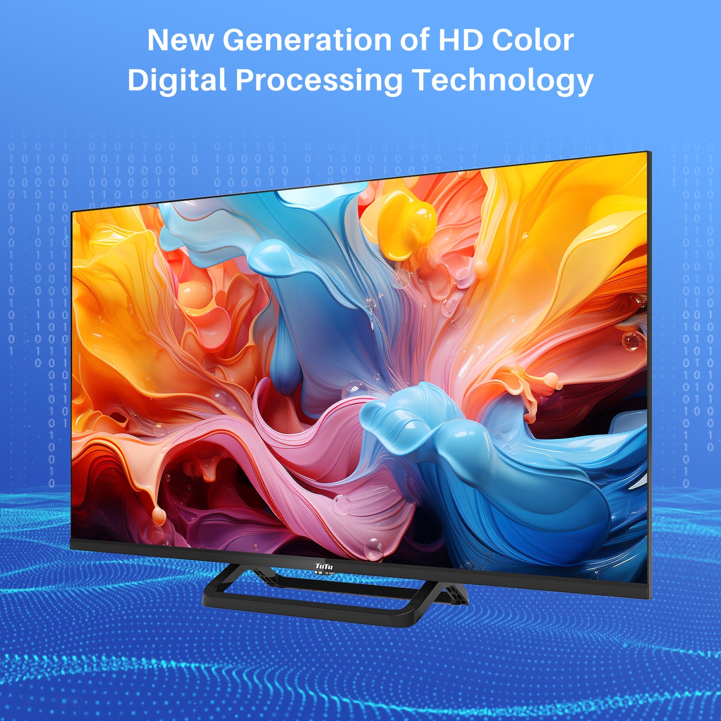 TuTu Standaard TV - LED HD - 32 inch/82 cm - Frameless Design - Enkelvoudige standaard - Tripple Tuner DVB-T/T2/S/S2/C - HDMI x3, USB x2, CI+ -	 In Eindhoven geassembleerd - TUB32HN1NC