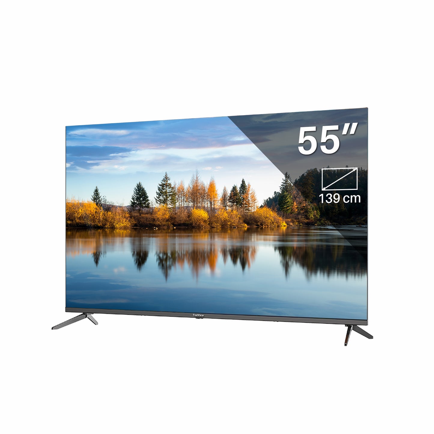 TeeView Google Smart TV - LED Ultra HD 4K – 55 inch/140 cm - Frameless Design - Tripple Tuner DVB-T/T2/S/S2/C - HDMI x3, USB x2, CI+ - Voice Controle & Streaming apps - Geassembleerd in Eindhoven - TV55QUG-EU