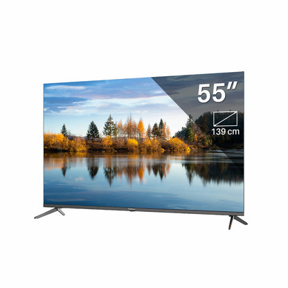 TeeView Google Smart TV - LED Ultra HD 4K – 55 inch/140 cm - Frameless Design - Tripple Tuner DVB-T/T2/S/S2/C - HDMI x3, USB x2, CI+ - Voice Controle & Streaming apps - Geassembleerd in Eindhoven - TV55QUG-EU