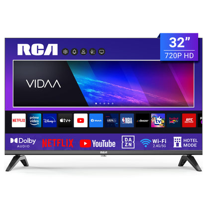 RCA VIDAA Smart TV - LED HD - 32 inch/82 cm - Frameless Design - Tripple Tuner DVB-T/T2/S/S2/C - HDMI x3, USB x2, CI+ - Streaming apps - Geassembleerd in Eindhoven - VRS32HQ1